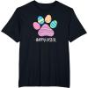 image:imageCute Dog Paw Easter Design with Colorful Eggs for Dog Lover TShirtBlack