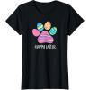 image:imageCute Dog Paw Easter Design with Colorful Eggs for Dog Lover TShirtBlack