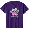 image:imageCute Dog Paw Easter Design with Colorful Eggs for Dog Lover TShirtPurple