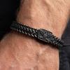 image:imageHero Company American Eagle Dont Tread On Me Mens Bracelet  Stainless Steel Bracelet for Men  Helps Pair Veterans with a Service Dog or Shelter Dog