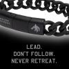 image:imageHero Company Black Cuban Link Bracelet for Men Never Retreat Alpha Wolf  Helps Pair Veterans with a Service Dog or Shelter Dog