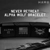 image:imageHero Company Black Cuban Link Bracelet for Men Never Retreat Alpha Wolf  Helps Pair Veterans with a Service Dog or Shelter Dog