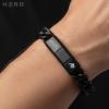 image:imageHero Company Black Cuban Link Bracelet for Men Never Retreat Alpha Wolf  Helps Pair Veterans with a Service Dog or Shelter Dog