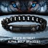 image:imageHero Company Black Cuban Link Bracelet for Men Never Retreat Alpha Wolf  Helps Pair Veterans with a Service Dog or Shelter Dog