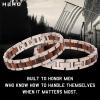 image:imageHero Company Bowie Frontiersman Mens Bracelet  Stainless Steel amp Wood Link Bracelet for Men  Helps Pair Veterans with a Service Dog or Shelter Dog