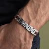 image:imageHero Company Bowie Frontiersman Mens Bracelet  Stainless Steel amp Wood Link Bracelet for Men  Helps Pair Veterans with a Service Dog or Shelter Dog