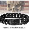 image:imageHero Company Cuban Link Bracelet for Men  Vindicta Retribution Black Skull Stainless Steel Bracelet  Helps Pair Veterans With A Service Dog or Shelter DogBlack