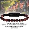 image:imageHero Company RED Tigers Eye Bracelet  Never Forget Mens Beaded Bracelet  Helps Pair Veterans With A Service Dog Or Shelter Dog
