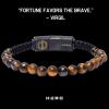 image:imageHero Company Tigers Eye Bracelet  American Flag Mens Beaded Bracelet  Helps Pair Veterans with a Service Dog or Shelter Dog