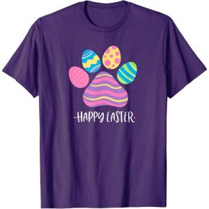 image:imageCute Dog Paw Easter Design with Colorful Eggs for Dog Lover TShirtPurple