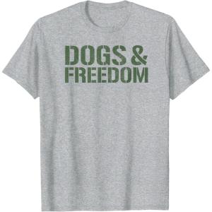 image:imageDogs amp Freedom Dog Lover Design TShirtHeather Grey