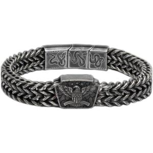 image:imageHero Company American Eagle Dont Tread On Me Mens Bracelet  Stainless Steel Bracelet for Men  Helps Pair Veterans with a Service Dog or Shelter Dog