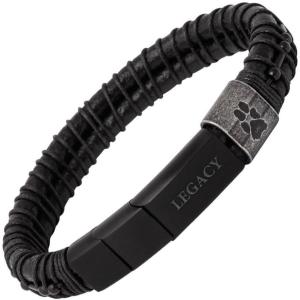 image:imageHero Company Leather Bracelet for Men  Loyal Friend Morse Code Dog Memorial Urn Bracelet  Helps Pair Veterans with a Service or Shelter Dog