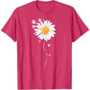 image:imagePaw Full of Daisies Paw Dog Lover TShirtRed Heather