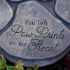 image:imageiHeartDogs Pet Memorial Garden Stone  You Left Paw Prints On My Heart  Dog or Cat Bereavement Loss Gift