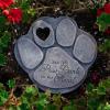 image:imageiHeartDogs Pet Memorial Garden Stone  You Left Paw Prints On My Heart  Dog or Cat Bereavement Loss Gift