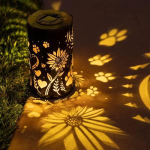 image:imageiHeartDogs Pet Memorial Gifts  Artisan Shadow Solar Lantern Sunflowers amp Paws  This Pet Loss Gift Feeds 7 Shelter Pets in Honor of Your Departed PetSunflowers  Paws
