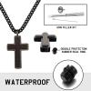 image:imageHero Company Black Cross Urn Necklace for Men  Never Forgotten Christian Necklace  Helps Pair Veterans with a Service Dog or Shelter Dog