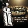 image:imageHero Company Cross Necklace for Men  The Lords Prayer Crown of Thorns Mens Necklace  Helps Pair Veterans With A Service Dog Or Shelter Dog