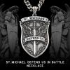 image:imageHero Company St Michael Pendant Necklace  St Michaels Shield Defend Us Mens Necklace  Helps Pair Veterans With A Service Dog Or Shelter Dog
