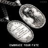 image:imageHero Company Stainless Steel Necklace for Men  Memento Mori Vita Et Mors Necklace Pendant  Helps Pair Veterans With A Service Dog Or Shelter Dog