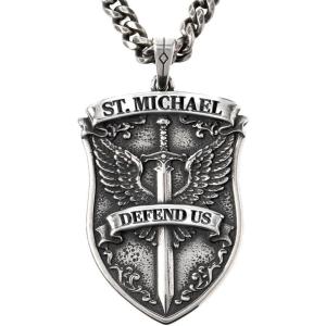 image:imageHero Company St Michael Pendant Necklace  St Michaels Shield Defend Us Mens Necklace  Helps Pair Veterans With A Service Dog Or Shelter Dog
