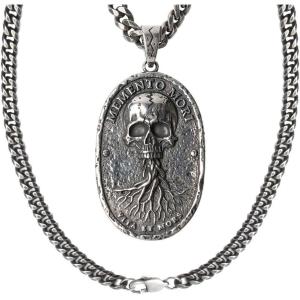 image:imageHero Company Stainless Steel Necklace for Men  Memento Mori Vita Et Mors Necklace Pendant  Helps Pair Veterans With A Service Dog Or Shelter Dog