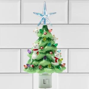 image:imageiHeartCats Christmas Tree Cat Night Light Nostalgic Hand Crafted Christmas Tree Kitchen Family Room Bathroom