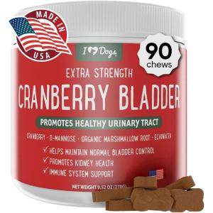 image:imageiHeartDogs Extra Strength Urinary Bladder amp Kidney Support for Dogs  Cranberry DMannose amp Echinacea Helps Maintain Urinary Tract Health Strengthens Weak amp Incontinent Bladder