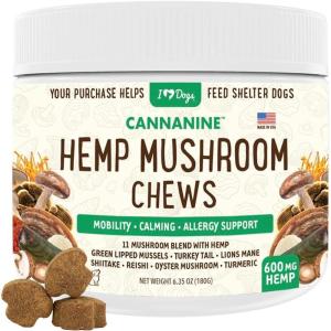 image:imageiHeartDogs Hemp Mushroom Chews  Mobility Calming Allergy Lumps Bumps Lipomas amp Immune Support  Mushroom Blend wTurkey Tail Lions Mane amp Green Lipped Mussels  60 Ct 600mg Hemp