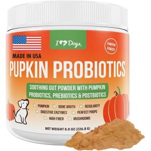 image:imageiHeartDogs Pupkin Probiotics Prebiotics Postbiotics amp Fiber for Dogs with Pumpkin Gut Soothing Bone Broth amp Mushrooms