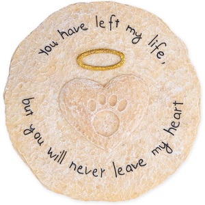 image:imageiHeartDogs Pet Memorial Garden Stone  You Will Never Leave My Heart  Dog or Cat Bereavement Loss Gift