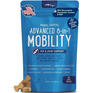 image:imageiHeartDogs Hip amp Joint Supplement for Dogs  Advanced 8in1 Dog Joint Supplement Chews with Glucosamine Chondroitin Turmeric Devils Claw Green Lipped Mussel Hemp Yucca Boswellia amp MSM  90 Ct127 Ounce Pack of 1